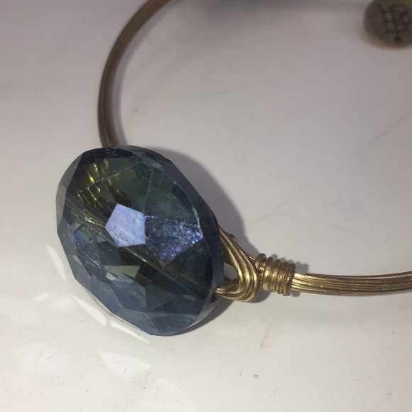 Bourbon & Boweties Gold Wire Blue Crystal Bracelet - Picture 2 of 4